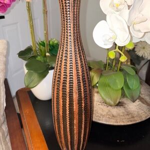 Textured Black and Brown Vase